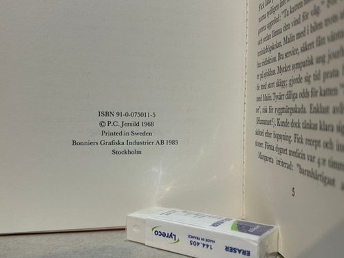 Grisjakten av P. C. Jersild. Bok. Very Fine plus