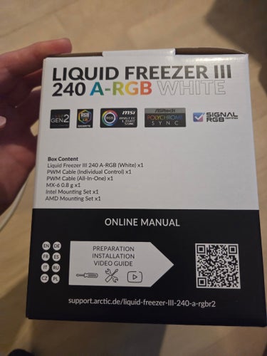 Oanvänd NY Arctic Liquid Freezer III 240 A-RGB Vit CPU-kylare