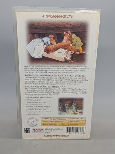 Beatrix Potter - Sagan om Skräddaren, katten & mössen - Mårten Morrhår - VHS