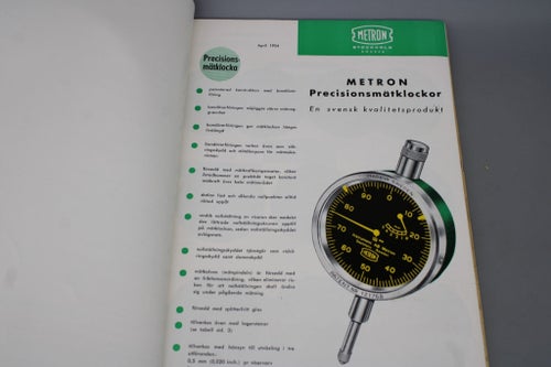 Instrument Aktiebolaget Metron Produktkatalog Mätverktyg m.m 1961