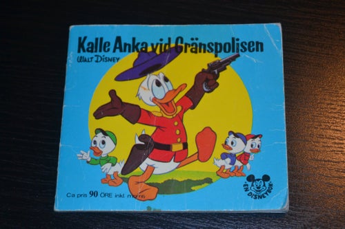 Äldre Liten bok Walt Disney Kalle Anka vid Gränspolisen