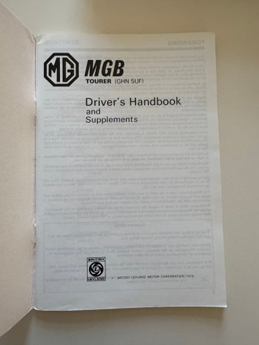 MG MGB Förarhandbok och Tillägg, British Leyland Motor Corporation 1975