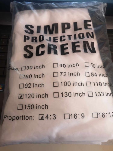 Projektionsduk 120 tum 16: 9 OWLENZ Bärbar filmduk vikbar skrynkelfri
