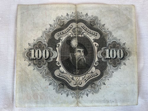 Äldre 100-kronorssedel – Gustav Vasa (1963)