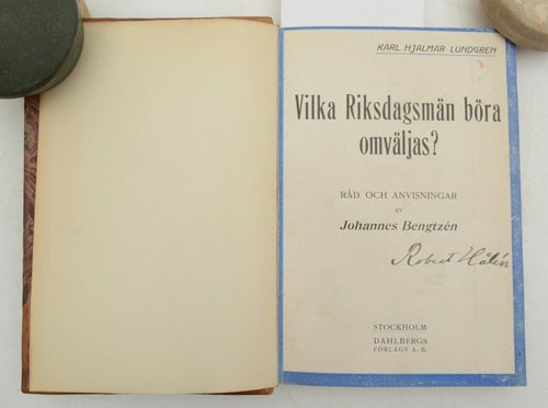 Vilka riksdagsmän böra omväljas? : råd och anvisningar / av Johannes Bengtzén.