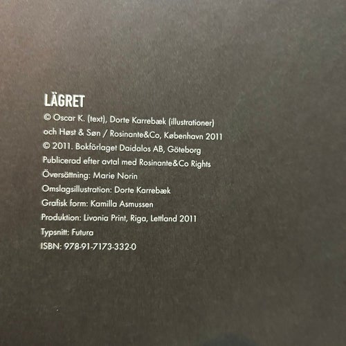 Lägret av Oscar K, Dorte Karrebæck. Bok. Very Fine, BM