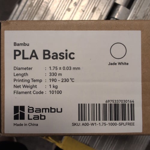Bambu PLA Basic 1.75mm 1kg Jade White