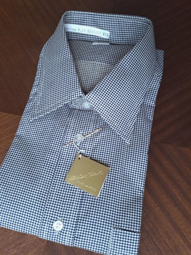NOS VINTAGE 70-TAL Skjorta spearpoint dress shirt dogstooth