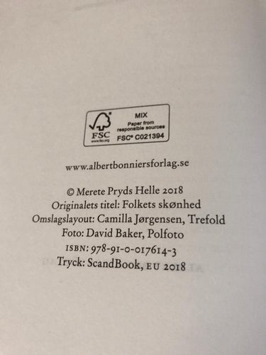 FOLKETS SKÖNHET Merete Pryds Helle 2018