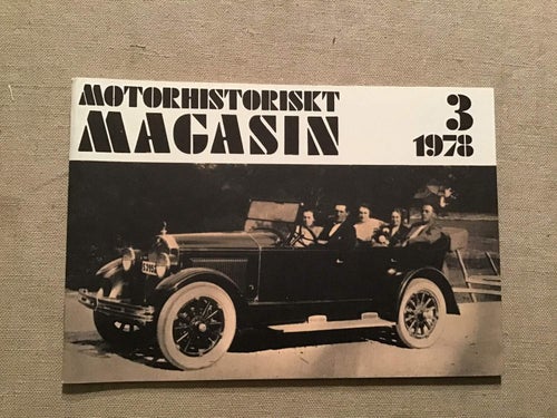 MOTORHISTORISKT MAGASIN NR 3 1978 BILAR OCH MÄNNISKOR FRÅN GLAVA,PLYMOUNTH