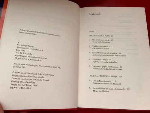 GUDAR OCH MÄNNISKOR de grekiska myterna i vår tankevärld Kirsti Simonsuuri 1999