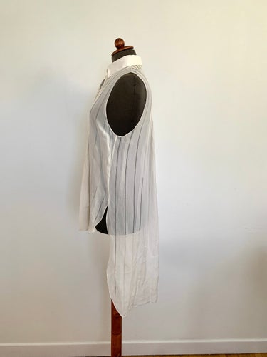 Alexander Wang blus Strl S off-white silk topp utan ärm sval 90-tal vintage