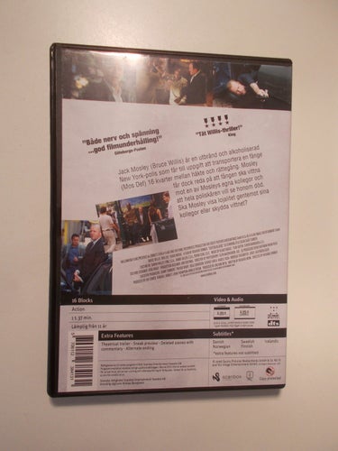 16 BLOCKS (2006) svensk DVD Richard Donner Bruce Willis Action