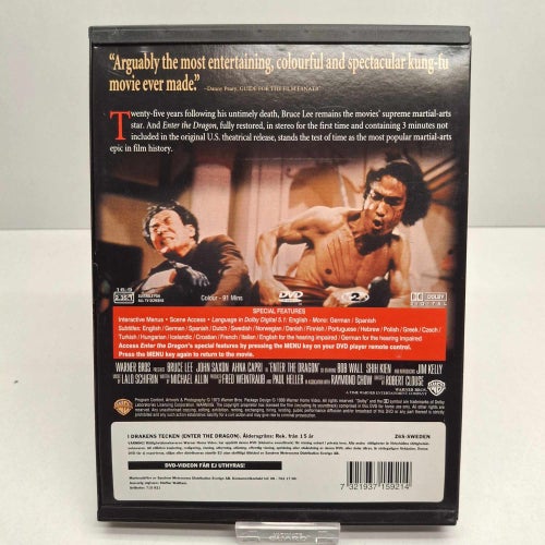 Enter the Dragon - Bruce Lee - Snapcase - Region 2, DVD, Svensk text, Fint skick