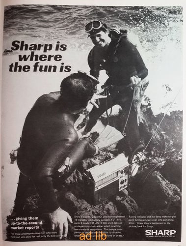 SHARP - PORTABLE TRANSISTOR RADIO, REKLAM TIDNINGSANNONS 1968