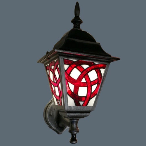 Stained Glass Outdoor Wall Light "Triquetra"