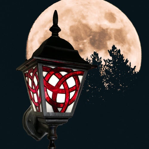Stained Glass Outdoor Wall Light "Triquetra"