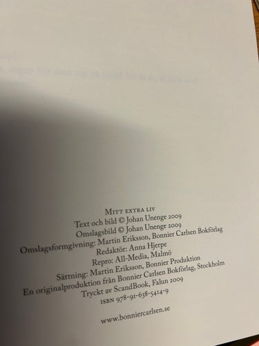 Mitt extra liv av Johan Unenge, bok, Fine, SM