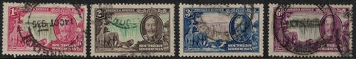 Southern Rhodesia Mi 32-35 George V Tronjubileum 1935 stämplat