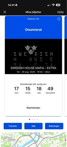 Swedish House Mafia - Extra, Ståplats 18+, Ullevi 28 aug 2026
