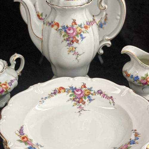 Fin, Rosenthal serein Pompador, 7 delar, Tyskland, Blommigt motiv