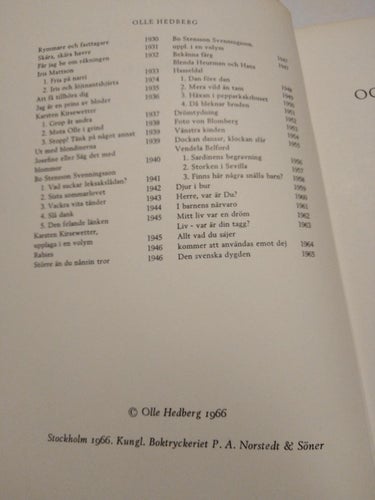 Och den mörknande framtid är vår - Olle Hedberg. Fine