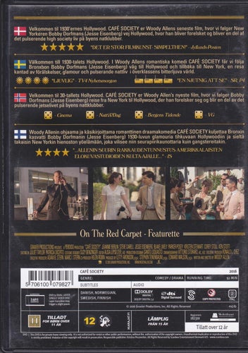 DVD / Café Society / Woody Allen / Blake Lively, Kristen Stewart / Nära nyskick