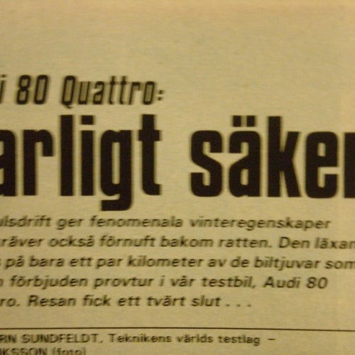 test från 1984 av Audi 80 Qattro