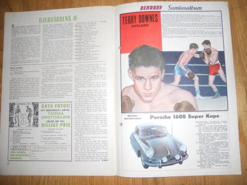 Rekord nr16 1962 lagbild Djurgården,Porsche 1600, Högadals IS Karlshamn
