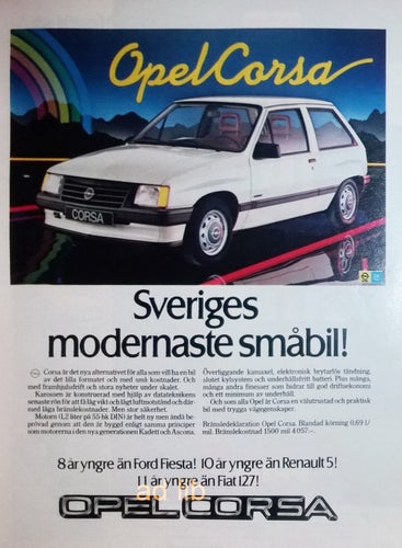 OPEL CORSA, REKLAMANNONS 1983
