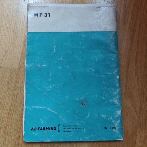 Instruktionsbok skördetröska MF 31 av AB Farming