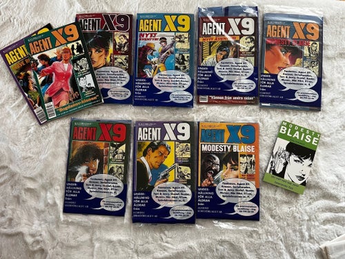 Agent X9 1999 – Samling med inplastade och öppnade nummer + Modesty Blaise-premi