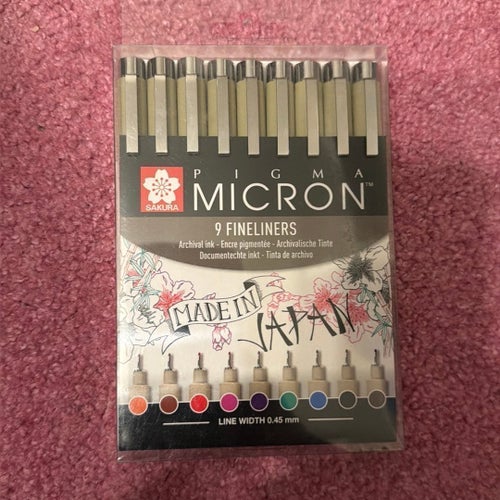 Sakura pigma micron 9-pack färgade penselpennor .
