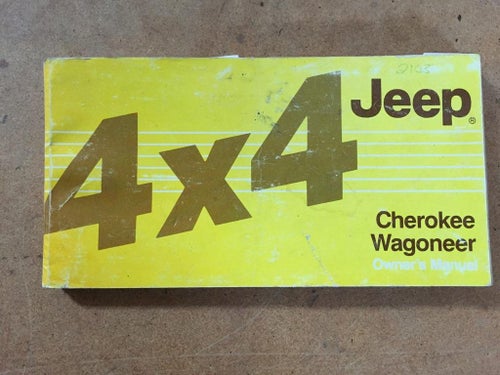 1986 Jeep Cherokee Wagoneer 4x4 Owner's Manual