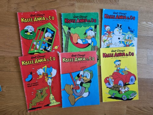 6 x Kalle Anka-tidningar 60-tal | retro vintage serietidning