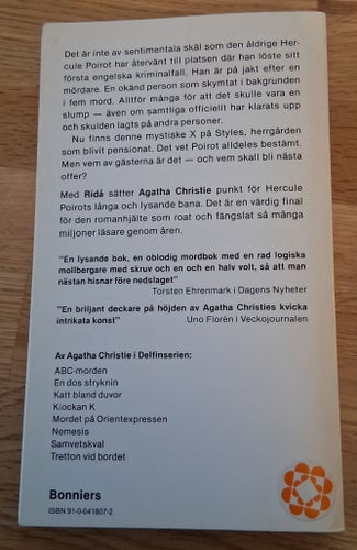 Ridå Hercule Poirots sista fall av Agatha Christie 1977