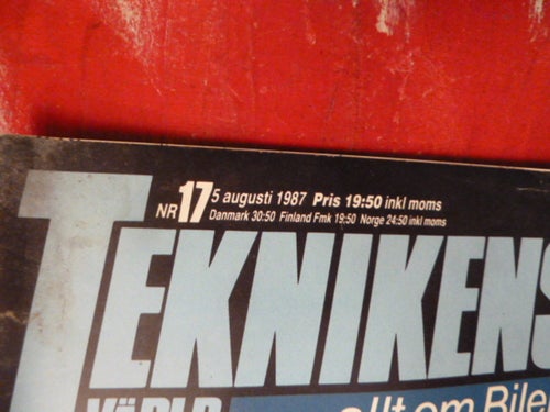 TEKNIKENS VÄRLD, 1987 NR 17, TIDNING