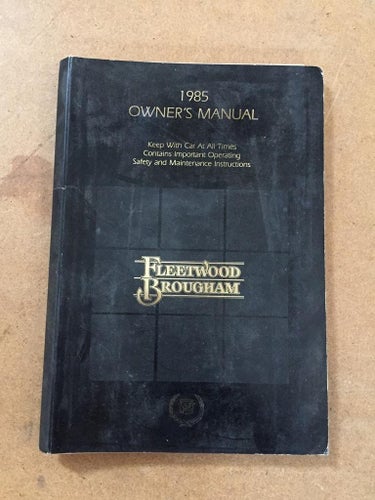 1985 Cadillac Fleetwood Brougham Owner's Manual