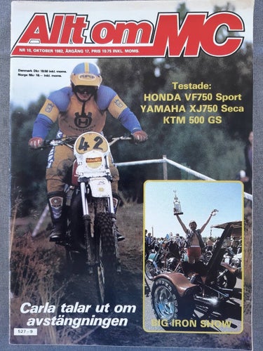 Allt om MC nr 10 1982: KTM 500 GS, Yamaha XJ 750 SECA, Honda VF 750 Sport
