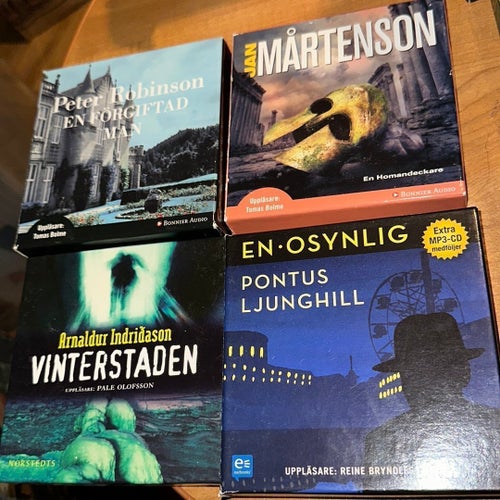 4 st Ljudböcker - Robinson, Mårtenson, Indridason, Ljunghill