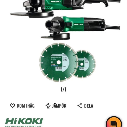 Vinkelslipar från HiKOKI