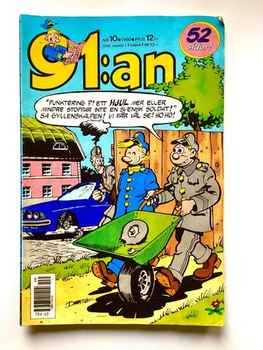 91:an Serietidning Nr 10 1990 Tecknad svensk serie Humor Militär Nostalgi