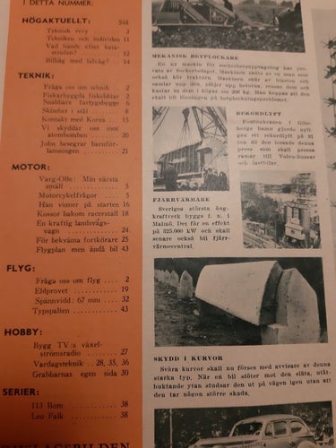 Teknikens Värld nr 22 1950: Hotchkiss 20 CV Artois, Puch 250 TF, teknik, flyg