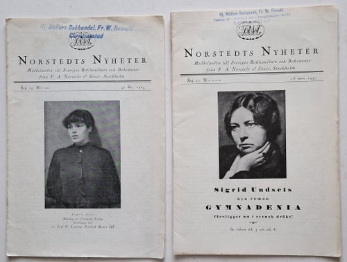 NORSTEDS NYHETER Nr 12, 1925 och Nr 1-2, 1930.