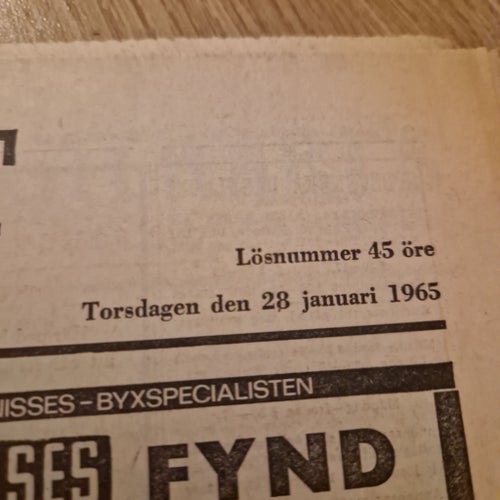 Sydsvenska Dagbladet Snällposten från 1965