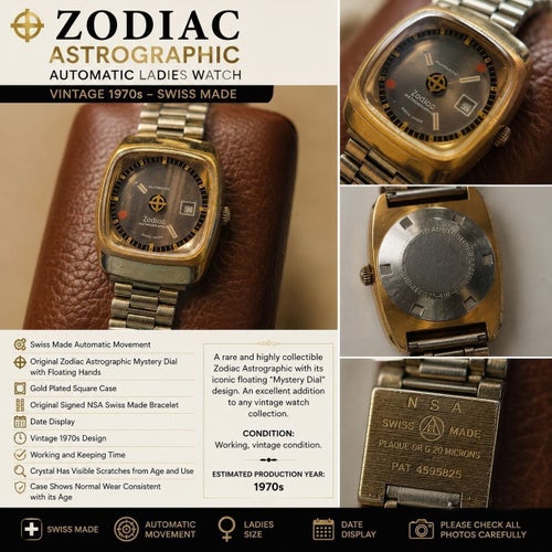 Zodiac Astrographics automatisk damklocka