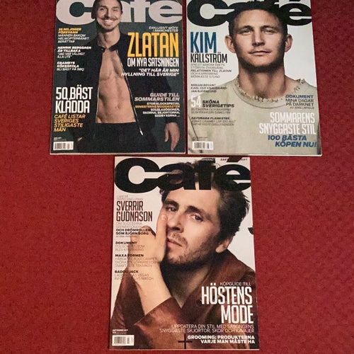 3 nummer av Café Magazine - Zlatan, Kim Källström, Sverrir Gudnason - 2017