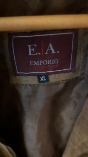 Emporio Collection brun mocka jacka, storlek XL