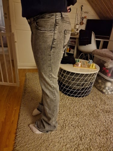 Grå/svarta jeans low waist Bootcut stitch jeans från nelly