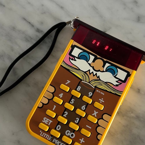 Retro Texas Instruments "Little Professor" miniräknare